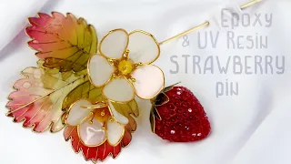 STRAWBERRY  HAIRPIN made of UV RESIN and NAIL ART MATERIALS