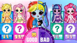 GOOD vs BAD: MLP Twilight Sparkle & Friends Dress up 🤗 / DIY Paper Dolls & Crafts