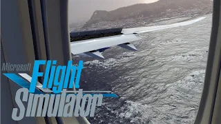 Microsoft Flight Simulator 2020 Boeing 747-8 Heavy storm and Extreme Rain Landing At Gibraltar