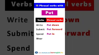 Learn 15 English Phrasal verbs with Put #shorts