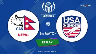 Nepal vs United States - 3rd Match | ICC Cricket World Cup League Two 2019-23