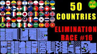 50 Countries Elimination Marble Race in Algodoo #16  Marble Race King