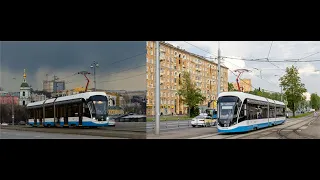 Поездка на трамвае №39 (71-931М) Витязь М, по маршруту Черёмушкинский рынок - метро Чистые пруды