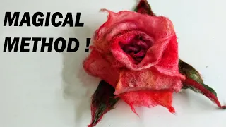 HOW TO MAKE A WET FELTED ROSE 1 #wetfelting #wetfeltedflower #feltmaking #woolcraftideas