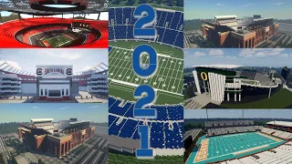 Minecraft College Football Stadiums from this year! | 42 Pineapples | 2021 | 4K