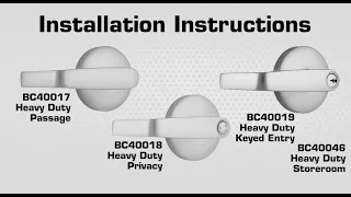 Brinks Commercial ANSI Grade 2 Heavy Duty Cylindrical Door Levers Installation Video