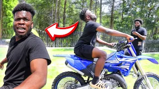 Surprising IMDAVISSS with a DIRT BIKE at AMP HOUSE! *GONE WRONG*