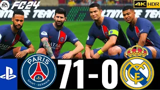 EA FC 24- MESSI RONALDO NEYMAR MBAPPE & HAALAND ! AAL STARS ! PSG 71-0 REAL MADRID ! UCL FINAL !PS5