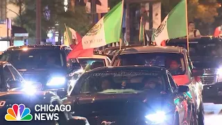 Downtown Chicago closed to incoming traffic due to Mexican Independence Day car caravans