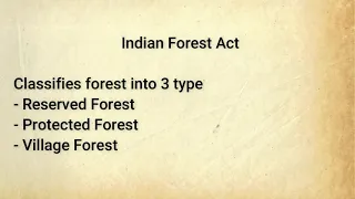 Indian Forest Act, 1927  UGC NET LAW