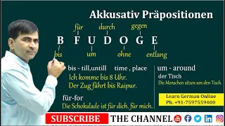 Akkusativ Präpositionen | German Grammar | Accusative prepositions | A2 | Learn German