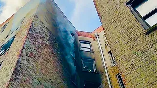 *{ EARLY ARRIVAL VIDEO }* ~ FDNY BOX 1583 ~ FDNY BATTLING 2ND ALARM FIRE ON 139TH STREET, MANHATTAN.