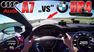 New A7 55 TFSI smoked by BMW HP4 at 300km/h on German Autobahn!