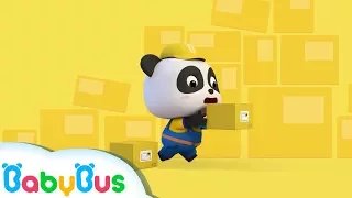 Baby Panda Courier | Drive Car to Deliver Vegetables | Kids Pretend Play | BabyBus