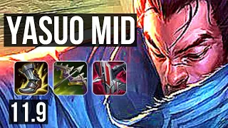 YASUO vs FIORA (MID) | 2.9M mastery, 10/2/5, 500+ games, Dominating | NA Master | v11.9