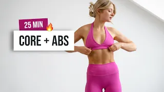 25 MIN INTENSE CORE + ABS Workout - No Equipment, Home Workout for strong and defined Abs