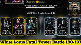 White Lotus Fatal Tower Hard Battle 190-196 Fight + Reward MK Mobile