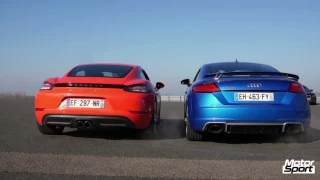 Audi TT RS VS Porsche 718 Cayman S : exhaust sound battle