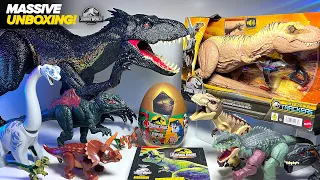 NEW JURASSIC WORLD DINOSAURS! Hunt N' Chomp T-Rex, Super Colossal Indoraptor, LEGO Brachiosaurus