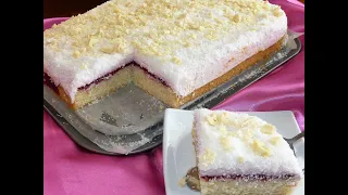 Frau Holle Kuchen/Himbeer Quark Torte/einfaches Rezept für einen Blechkuchen- Himbeerspiegel/Kokos