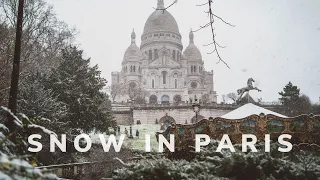 SNOW IN PARIS: Cozy & Relaxing Winter Video of Montmartre in France