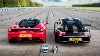 DRAG RACE!! 458 SPECIALE vs 997 GT3 RS 4.0