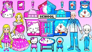 Barbie Family Decorate Hello Kitty VS Doraemon Class - Barbie's New Home Handmade - Lovely Barbie