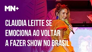Claudia Leitte se emociona ao voltar a fazer show no Brasil
