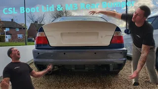 BMW E46 330 Project CSL Boot Lid And M3 Rear Bumper Install