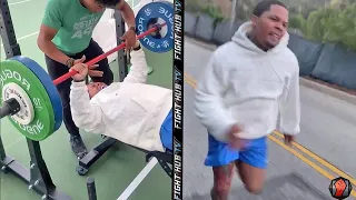 TANK DAVIS GETTING SWOLE IN MIAMI! HITS THE WEIGHTS LOOKING FOR GAINS IN TRAINING VIDEO