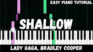 Lady Gaga, Bradley Cooper - Shallow (Easy Piano Tutorial)