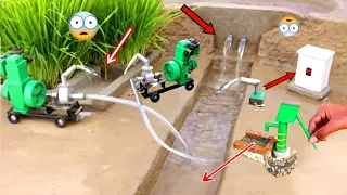 diy tractor mini dam science project || diy mini handpump || dieselengine water pump ||@NsTvKing