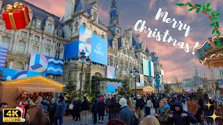 ✨ Magical Christmas Markets in Paris | Walking Tour by Hotel de Ville, Notre Dame and Saint Michel 🎄