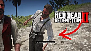 RDR2-That What Happens If Arthur Walks Too Slowly With The Chain Gang In Guarma !