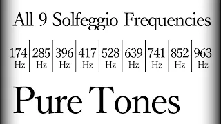 All 9 Solfeggio Frequencies / Pure Tones