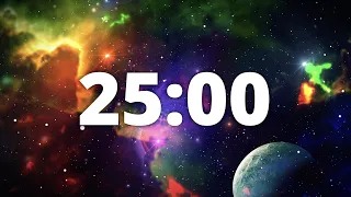 25 Minute Countdown Timer with Alarm and Deep Space Ambient Music | 🌠Deep Space Galaxy 🌠