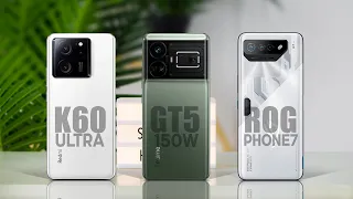 Redmi K60 Ultra vs Realme GT5 150W vs ROG Phone 7: Smartphone Good Performance!