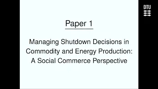 Decision Making Under Uncertanty in Sustainable Energy Operations and Investments