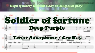 Soldier of fortune - Deep Purple (Tenor/Soprano Saxophone Sheet Music Gm Key / Karaoke / Easy Solo)