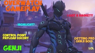 [Overwatch] Escort Payload & Control Point Round 1 (ft Genji) | w/ Basket Score (No Commentary)