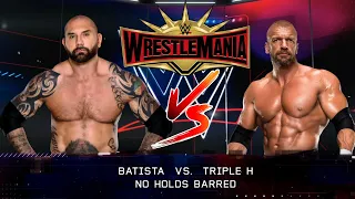 Triple H vs Batista - No Holds Barred! | WWE 2k23 Wrestlemania 35