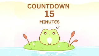 15 mins 4K Study Timer Animated cute [frog aesthetic forest] sounds. #15mins