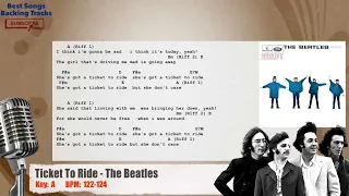 🎙 Ticket To Ride - The Beatles Vocal Backing Track with chords and lyrics