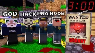 SCARY GRANNY WANTED! What HAPPENS AT 3:00 AM?! NOOB vs PRO vs HACKER vs GOD in Minecraft Animation!