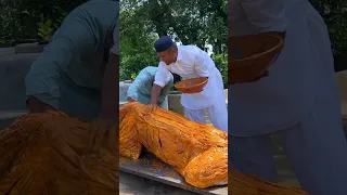 200 KG WHOLE BEEF ROAST | 4 Hours Roasting a Whole Buffalo in Tandoor | Beef Mandhi | Village Food