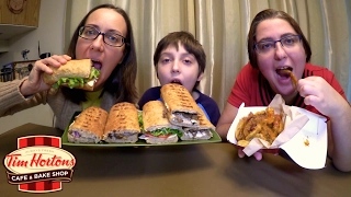 Steak & Cheese Panini, Extreme Italian And Loaded Wedges Tim Hortons | Mukbang - Eating Show