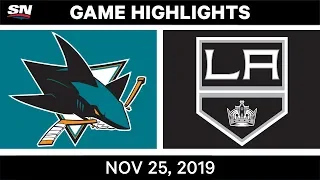 NHL Highlights | Sharks vs Kings – Nov. 25, 2019