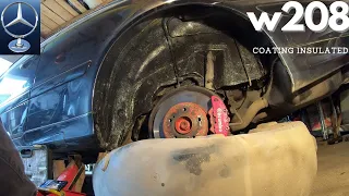 Mercedes CLK W208 rear wheel inner wing anti-rust coating insulated with Vaseline,vaselina,4K