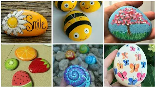 Stone art idea's design for beginner |  Stone painting | rock painting | GIRLS CORNER