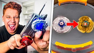 SÓ EU TENHO ESSE LANÇADOR! TUNEI UM LANÇADOR DE BEYBLADE DUPLA! (MEGA RARO)